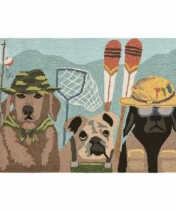 Deals 🛒 Liora Manne Frontporch Fishing Patrol Indoor/Outdoor Rug Dk Multi 2'6x4' ⌛