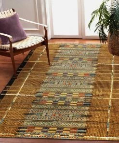Brand new ๐ Liora Manne Marina Tribal Stripe Indoor/Outdoor Rug, Gold, 6'6"x9'3" ๐