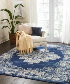 New ⭐ Nourison Grafix Area Rug, Navy Blue, 7'10"x9'10" ✔️