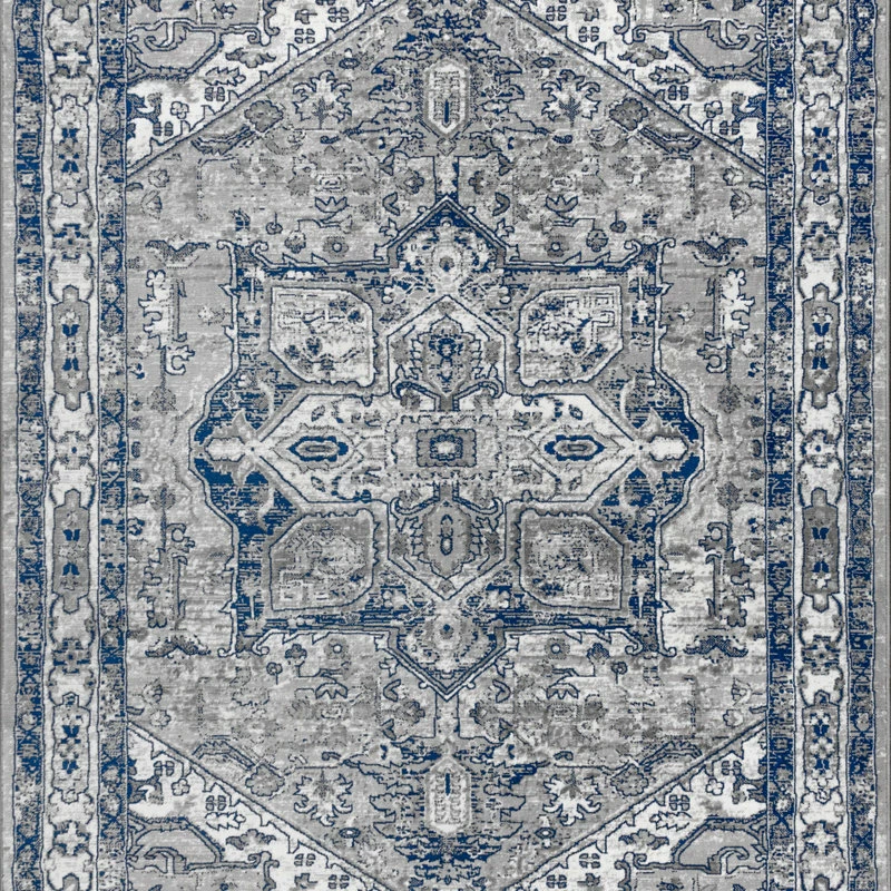 Discount 😉 JONATHAN Y Modern Persian Vintage Medallion Light Grey/Navy 8' X 10' Area Rug ✔️ 1 Discount 😉 JONATHAN Y Modern Persian Vintage Medallion Light Grey/Navy 8' X 10' Area Rug ✔️