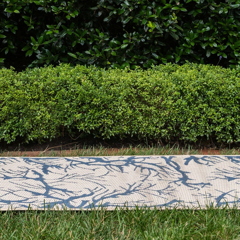 Coupon 👍 Rug Unique Loom Outdoor Botanical Beige/Navy Blue Runner 2' 0 X 6' 0 🌟 1 Coupon 👍 Rug Unique Loom Outdoor Botanical Beige/Navy Blue Runner 2' 0 X 6' 0 🌟