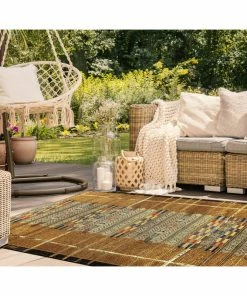 Brand new 🎉 Liora Manne Marina Tribal Stripe Indoor/Outdoor Rug, Gold, 6'6"x9'3" 👏 -Cheap Rugs Store 09814eab02d6da58 9459 w800 h800 b0 p0