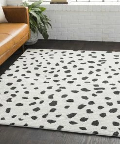 Hot Sale 🔔 Hauteloom Tariffville Dalmatian Black White 7'10" X 10'3" Area Rug ⌛ -Cheap Rugs Store 09e121360258b764 1536 w800 h800 b0 p0