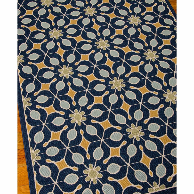 Coupon ❤️ Nourison Caribbean Floral Navy 5'3" X 7'5" Indoor Outdoor Area Rug 🌟 5 Coupon ❤️ Nourison Caribbean Floral Navy 5'3" X 7'5" Indoor Outdoor Area Rug 🌟 - Image 5