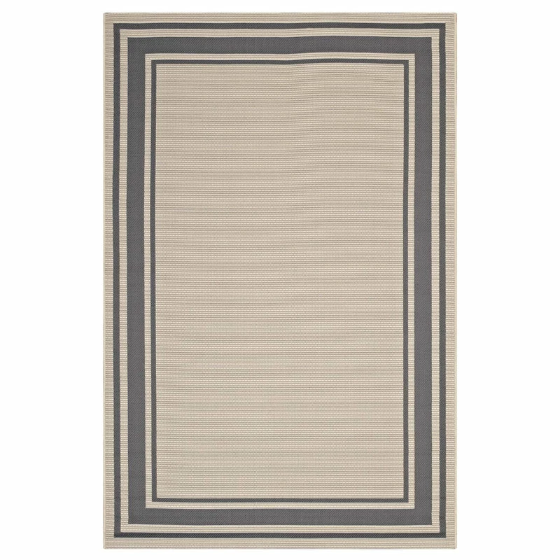 Flash Sale π₯° LexMod Rim Solid Border Borderline 8"x10" Indoor And Outdoor Area Rug, Gray/Beige π 2 Flash Sale π₯° LexMod Rim Solid Border Borderline 8"x10" Indoor And Outdoor Area Rug, Gray/Beige π - Image 2