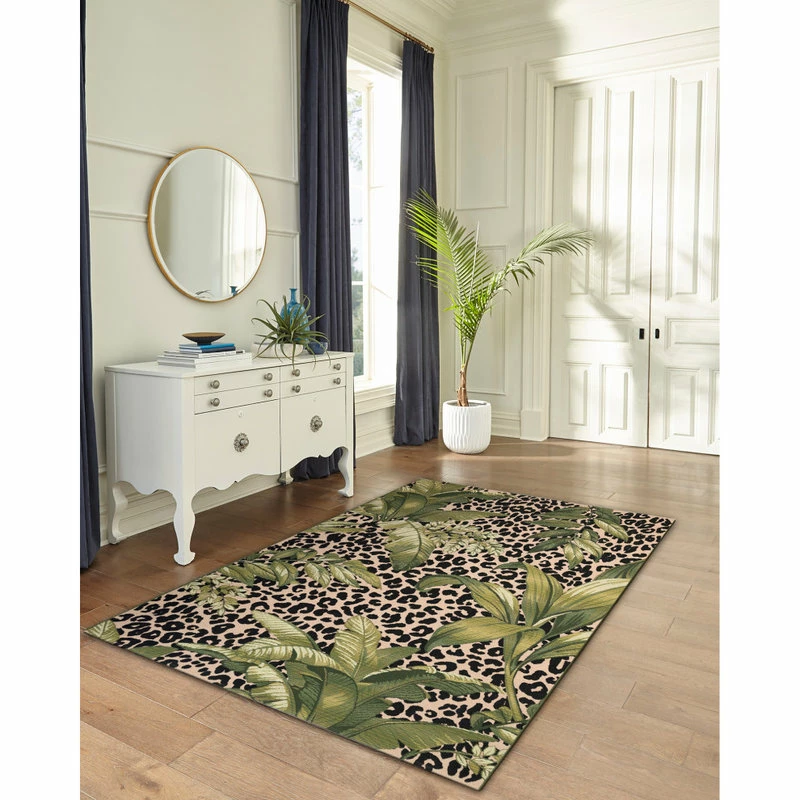 Brand new 🧨 Liora Manne Marina Safari Indoor/Outdoor Rug, Green, 4'10"x7'6" 🤩 5 Brand new 🧨 Liora Manne Marina Safari Indoor/Outdoor Rug, Green, 4'10"x7'6" 🤩 - Image 5