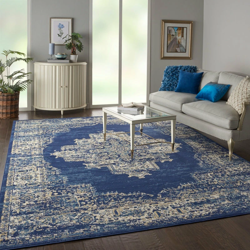 New ⭐ Nourison Grafix Area Rug, Navy Blue, 7'10"x9'10" ✔️ 4 New ⭐ Nourison Grafix Area Rug, Navy Blue, 7'10"x9'10" ✔️ - Image 4