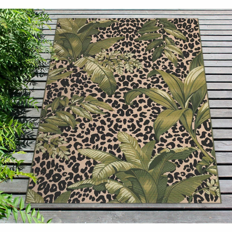 Brand new 🧨 Liora Manne Marina Safari Indoor/Outdoor Rug, Green, 4'10"x7'6" 🤩 9 Brand new 🧨 Liora Manne Marina Safari Indoor/Outdoor Rug, Green, 4'10"x7'6" 🤩 - Image 9