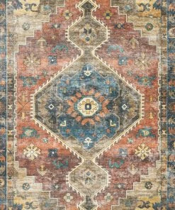 Best reviews of ๐งจ Loloi Rugs Rust Blue Printed Polyester Skye Area Rug By Loloi II, 7'-6" X 9'-6" ๐คฉ