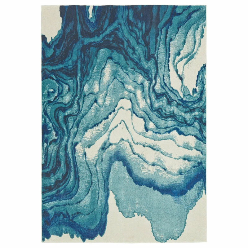 Outlet 🛒 Feizy Rugs Weave And Wander Omari Contemporary Watercolor Rug, Atlantic, 5' X 8' 😉 3 Outlet 🛒 Feizy Rugs Weave And Wander Omari Contemporary Watercolor Rug, Atlantic, 5' X 8' 😉 - Image 3
