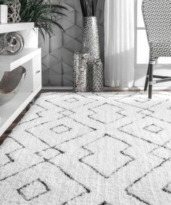 New 🎉 NuLOOM Hand Tufted Beaulah Shag Contemporary Area Rug, White, 6'x9' 🛒 -Cheap Rugs Store 18712fb60a567d08 5275 w800 h800 b0 p0