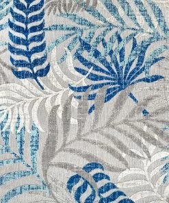 Discount ๐ JONATHAN Y Tropics Palm Leaves Indoor/Outdoor Area Rug, Gray/Blue, 4 X 6 ๐ฏ