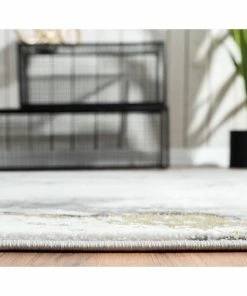 Best Pirce 🌟 Abani Luna LUN170A Contemporary Marble Grey And Metallic Gold Area Rug, Grey, 7' 🔔