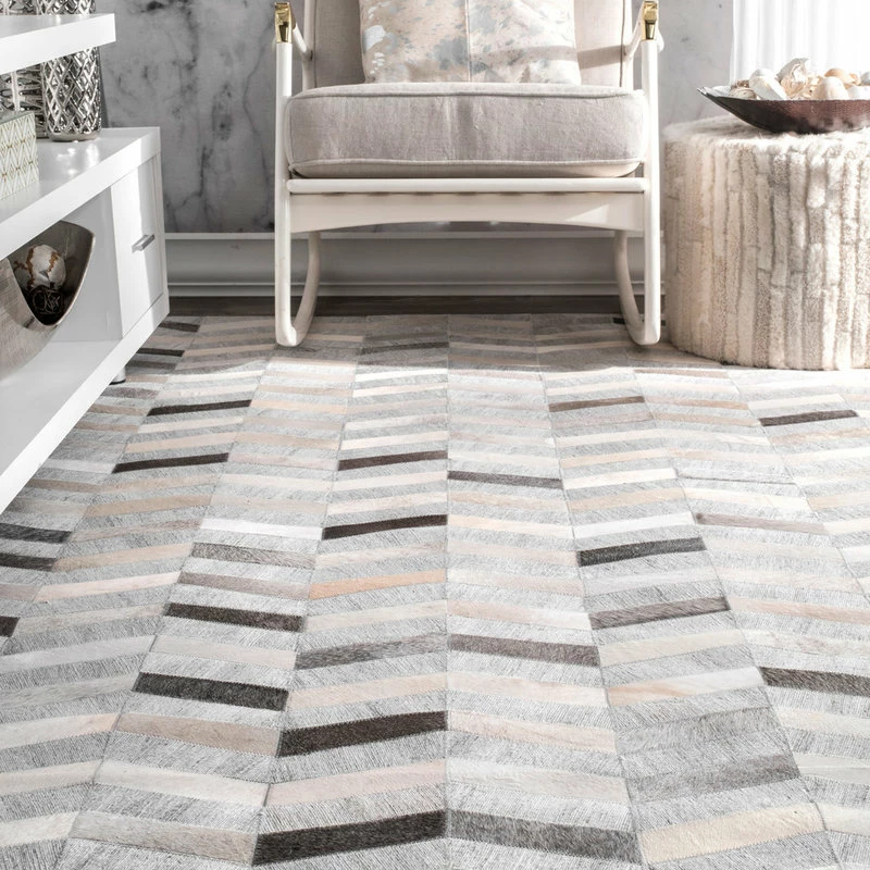 Coupon ✨ NuLOOM Handmade Leather Cowhide Mitch Area Rug, Silver, 8'x10' ❤️ 6 Coupon ✨ NuLOOM Handmade Leather Cowhide Mitch Area Rug, Silver, 8'x10' ❤️ - Image 6