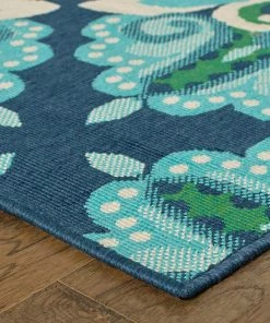 Discount 👍 Newcastle Home Madelina Medallion Blue And Green Indoor Or Outdoor Area Rug, 7'10"x10'10" 💯