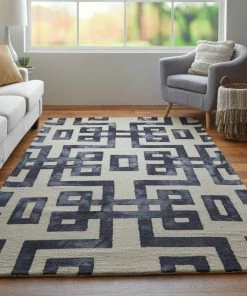Best deal 🎉 Feizy Rugs Weave & Wander Marengo Tufted Key Wool Rug, Black, 8'x11' 👍 -Cheap Rugs Store 220159fb0320d0b1 4282 w800 h800 b0 p0