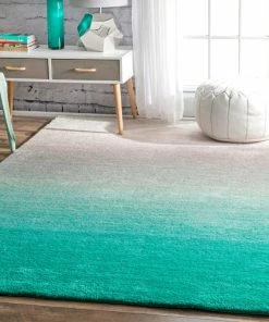 Cheap 👏 NuLOOM Hand-Tufted Ombre Shag Os02 Rug, Turquoise, 5'x8' 👏