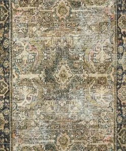 Hot Sale 🔥 Loloi Rugs Olive Charcoal Layla Printed Area Rug By Loloi II, 2'-6"x7'-6" 🔔