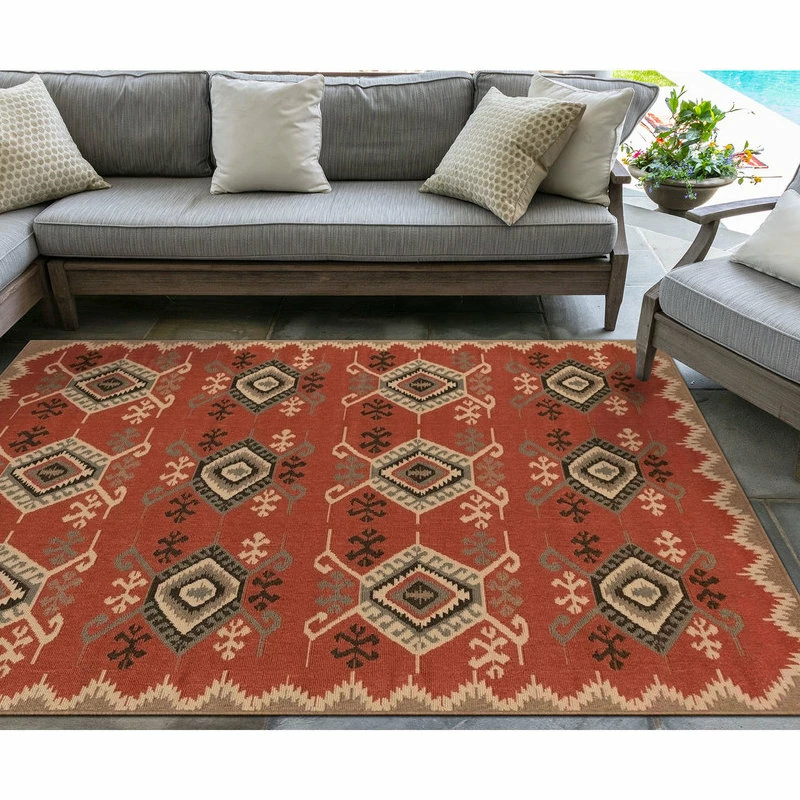 Deals ๐ Liora Manne Riviera Kilim Indoor/Outdoor Rug, Red, 7'10"x9'10" โค๏ธ 5 Deals ๐ Liora Manne Riviera Kilim Indoor/Outdoor Rug, Red, 7'10"x9'10" โค๏ธ - Image 5