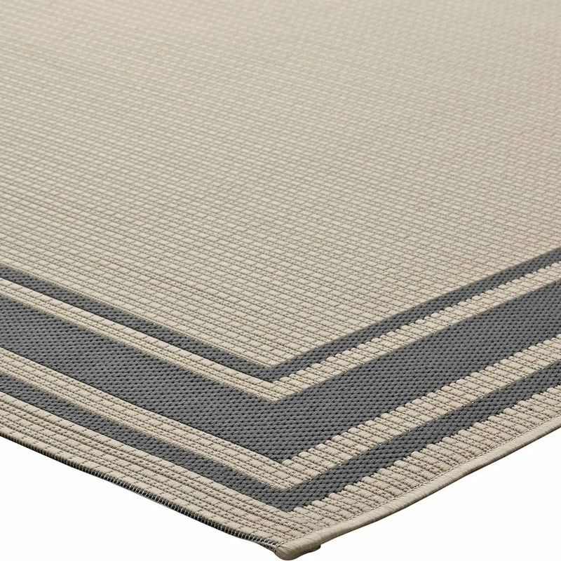 Flash Sale π₯° LexMod Rim Solid Border Borderline 8"x10" Indoor And Outdoor Area Rug, Gray/Beige π 4 Flash Sale π₯° LexMod Rim Solid Border Borderline 8"x10" Indoor And Outdoor Area Rug, Gray/Beige π - Image 4