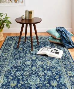 Brand new 🔥 Bashian Amanda Dark Blue Area Rug, 2'6"x8' Runner 🔥 -Cheap Rugs Store 28019bd50b89718c 1709 w800 h800 b0 p0