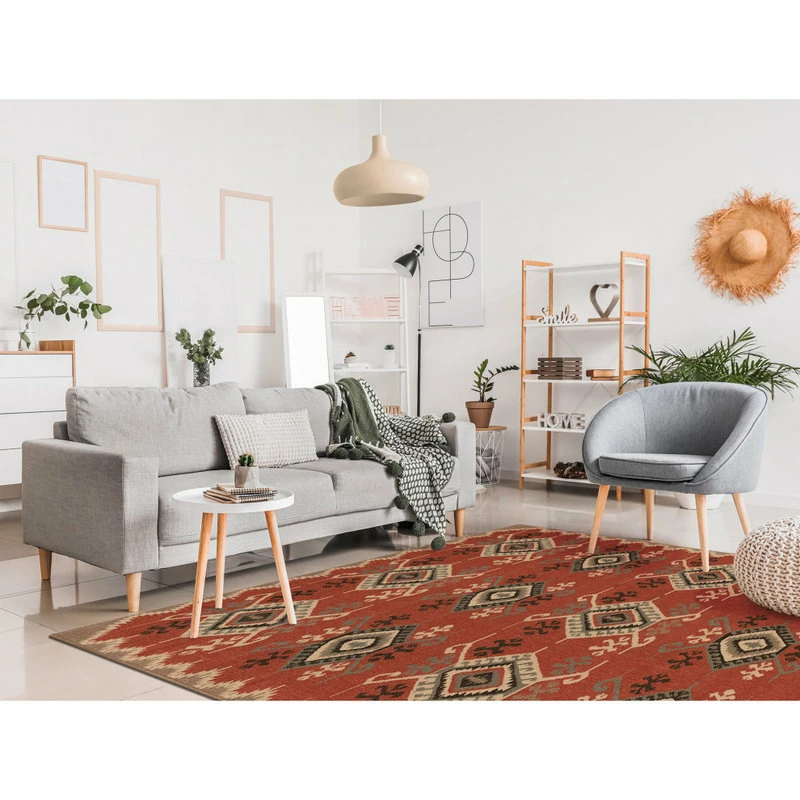 Deals ๐ Liora Manne Riviera Kilim Indoor/Outdoor Rug, Red, 7'10"x9'10" โค๏ธ 4 Deals ๐ Liora Manne Riviera Kilim Indoor/Outdoor Rug, Red, 7'10"x9'10" โค๏ธ - Image 4