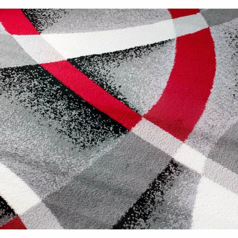 Best deal 🔥 Rug And Decor Inc. Summit Gray Red Abstract Area Rug, 7'4"x10'6" ❤️ 3 Best deal 🔥 Rug And Decor Inc. Summit Gray Red Abstract Area Rug, 7'4"x10'6" ❤️ - Image 3