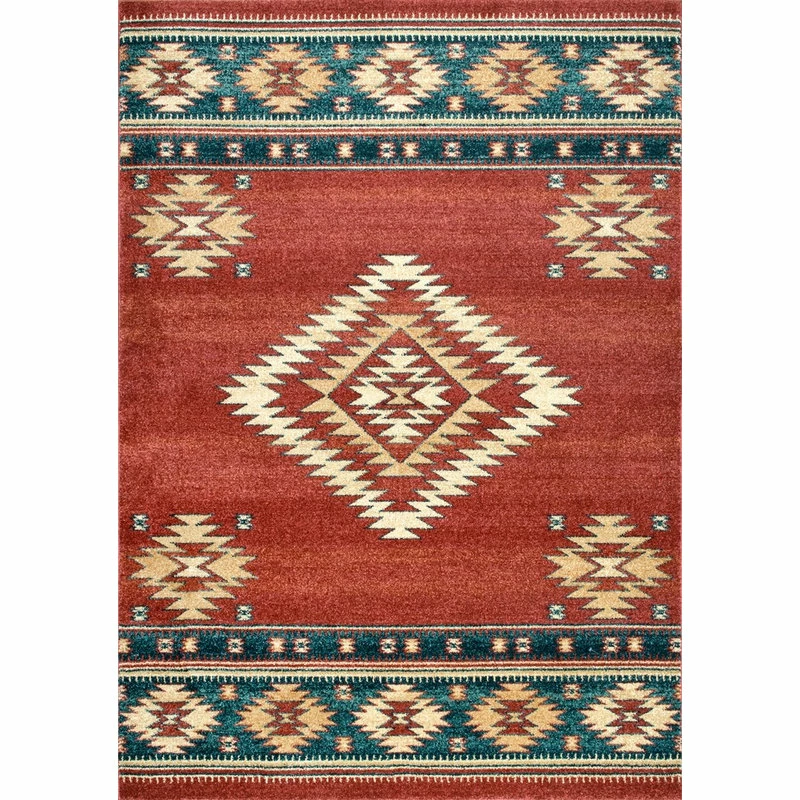 New ๐ฅ NuLOOM Southwestern Flamestitch Tribal Diamond Area Rug, Beige, Red, 8'x10' ๐งจ 2 New ๐ฅ NuLOOM Southwestern Flamestitch Tribal Diamond Area Rug, Beige, Red, 8'x10' ๐งจ - Image 2