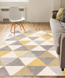 Best reviews of 🤩 Well Woven Mystic Alvin Modern Geometric Gold 5'3"x7'3" Area Rug 👍