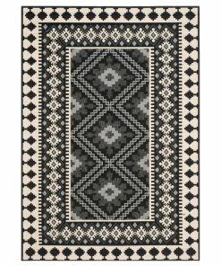 Best deal 🎁 Safavieh Verdana VER099 Indoor/Outdoor Rug, Black/Cream, 4' X 5'7" 🔔 -Cheap Rugs Store 3521950d0b451e08 2610 w800 h800 b1 p0