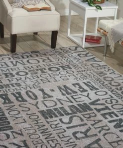 Best Sale 🔥 Nourison Waverly Sun N' Shade Indoor Outdoor Area Rug, Graphite, 8' X 11' ⭐