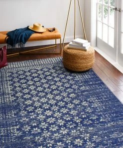 Top 10 😍 Bashian Audrey Dark Blue Area Rug, 7'6"x9'6" ❤️ -Cheap Rugs Store 3f219ee00b896d82 3390 w800 h800 b0 p0