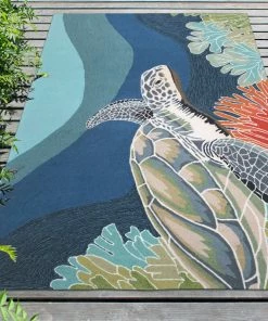 Cheap ❤️ Liora Manne Ravella Akumal Indoor/Outdoor Rug, Ocean, 2'6x4' 🔥 -Cheap Rugs Store 3f21aad200d0a4b3 4819 w800 h800 b0 p0