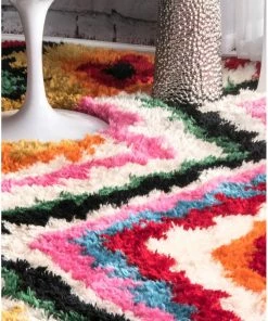 Top 10 ⭐ NuLOOM Handmade Carnival Shag Area Rug, Multi, 5'x8' 🎉 -Cheap Rugs Store 41714b670e96360a 2831 w800 h800 b0 p0