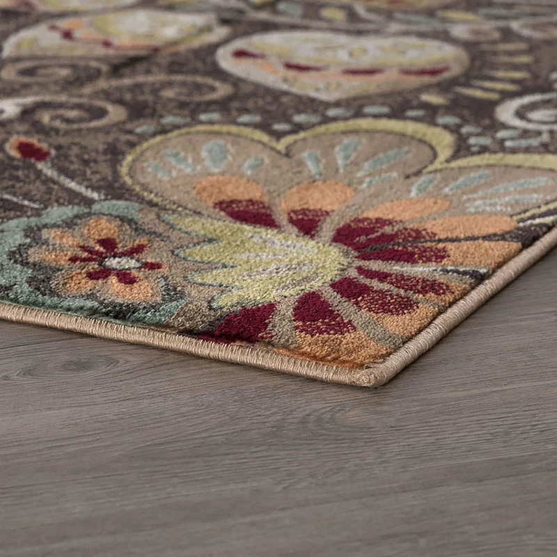 Wholesale ❤️ Tayse Rugs Giselle Transitional Floral Area Rug, Brown, 2' X 3' ❤️ 5 Wholesale ❤️ Tayse Rugs Giselle Transitional Floral Area Rug, Brown, 2' X 3' ❤️ - Image 5