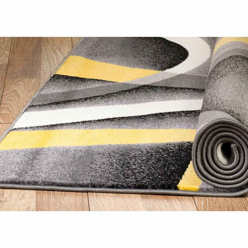 Best reviews of ✔️ Rug And Decor Inc. Summit- Gray Abstract Area Rug With Yellow And White Lines, Design, H21, 7'4"x10 ⭐ 4 Best reviews of ✔️ Rug And Decor Inc. Summit- Gray Abstract Area Rug With Yellow And White Lines, Design, H21, 7'4"x10 ⭐ - Image 4