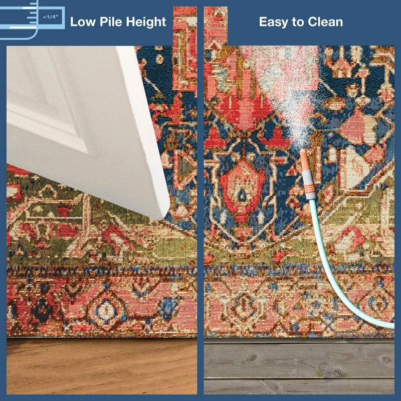 Flash Sale 😉 Liora Manne Marina Heriz Indoor/Outdoor Rug, Red, 7'10"x9'10" ✔️ 7 Flash Sale 😉 Liora Manne Marina Heriz Indoor/Outdoor Rug, Red, 7'10"x9'10" ✔️ - Image 7