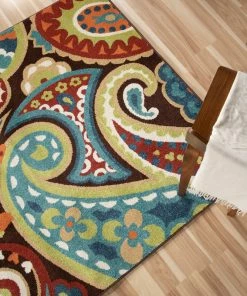 Deals 🔔 Orian Rugs Orian Veranda Indoor/Outdoor Paisley Area Rug, Multicolor, 7'8"x10'10" 🎁 -Cheap Rugs Store 47b1b5500c620420 8356 w800 h800 b0 p0