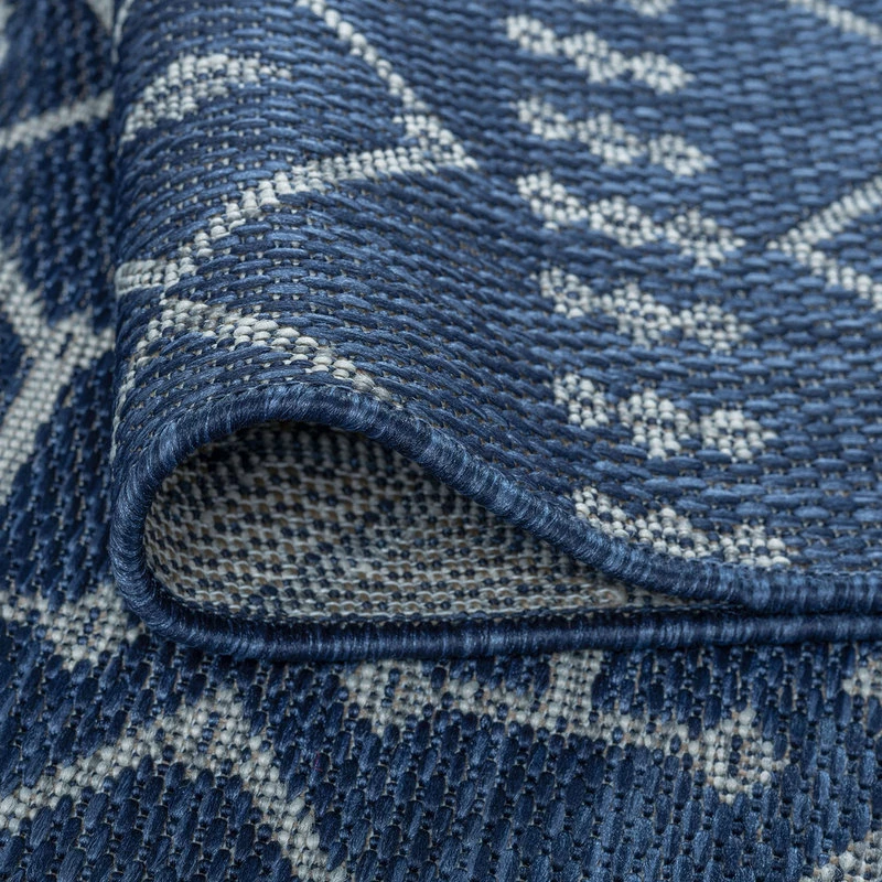 Budget 🔥 Tayse Rugs Evka Contemporary Geometric Navy Rectangle Indoor/Outdoor Area Rug, 8'x10' 👏 4 Budget 🔥 Tayse Rugs Evka Contemporary Geometric Navy Rectangle Indoor/Outdoor Area Rug, 8'x10' 👏 - Image 4