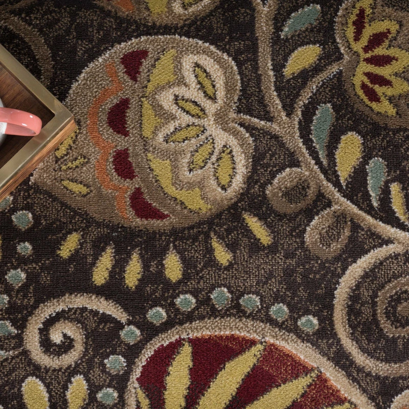 Wholesale ❤️ Tayse Rugs Giselle Transitional Floral Area Rug, Brown, 2' X 3' ❤️ 7 Wholesale ❤️ Tayse Rugs Giselle Transitional Floral Area Rug, Brown, 2' X 3' ❤️ - Image 7