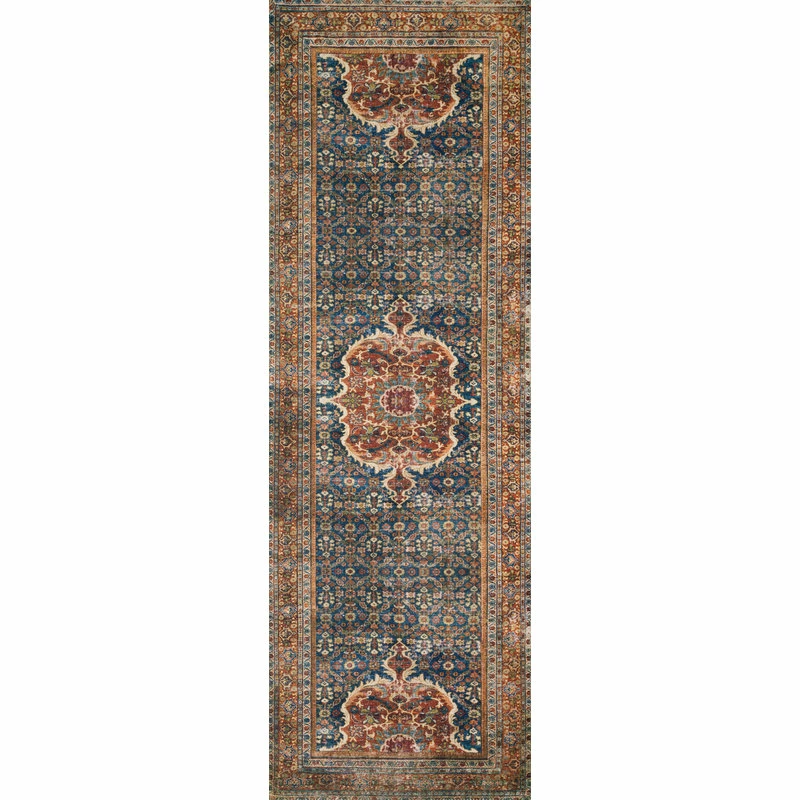 Brand new ❤️ Loloi Rugs Cobalt Blue Spice Printed Polyester Layla Area Rug By Loloi II, 2'-6"x12'-0" ❤️ 2 Brand new ❤️ Loloi Rugs Cobalt Blue Spice Printed Polyester Layla Area Rug By Loloi II, 2'-6"x12'-0" ❤️ - Image 2