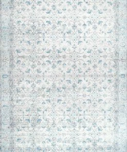 Cheap 💯 NuLOOM Mist Floral Vintage Rug, Aqua, 6'7"x9' 🤩