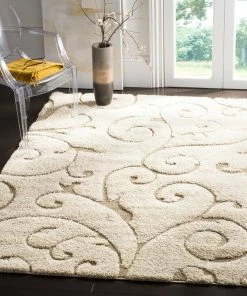 Buy 💯 Safavieh Florida Shag Collection SG455 Rug, Cream/Beige, 6' X 9' 👏