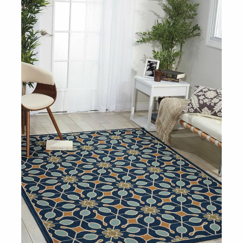 Coupon ❤️ Nourison Caribbean Floral Navy 5'3" X 7'5" Indoor Outdoor Area Rug 🌟 1 Coupon ❤️ Nourison Caribbean Floral Navy 5'3" X 7'5" Indoor Outdoor Area Rug 🌟