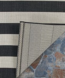 New ๐ Couristan, Inc. Couristan Afuera Yacht Club Indoor/Outdoor Area Rug, Onyx-Ivory, 3'11"x5'7" โ