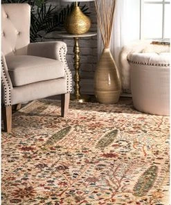 Hot Sale 🎁 NuLOOM Vintage Fringe Rug, Olive, 6'7"x9'4" 🤩