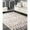 Cheap ⭐ NuLOOM Moroccan Shag Tribal Chevron Tassel Area Rug, Off-White, 9'2"x12' 🥰