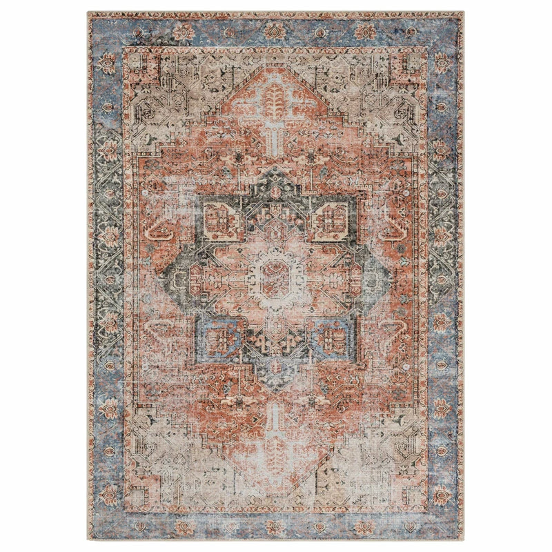 Hot Sale 🎉 Hauteloom Rosman Terracotta Brown 7'10"x10'2" Area Rug - Vintage Machine Washable Persian 😀 2 Hot Sale 🎉 Hauteloom Rosman Terracotta Brown 7'10"x10'2" Area Rug - Vintage Machine Washable Persian 😀 - Image 2