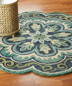 Flash Sale 🔔 LRHome Green Gardens Area Rug, 6' Round 🛒 -Cheap Rugs Store 59e1627e0a9468cc 8573 w800 h800 b0 p0