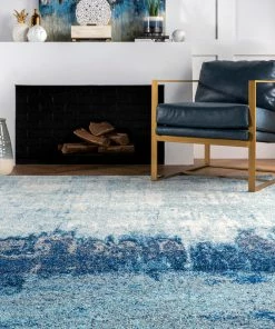 Top 10 ❤️ NuLOOM Abstract Rainfall Area Rug, Blue, 9'x12' 😉 -Cheap Rugs Store 5bc1533a0ef63847 9830 w800 h800 b0 p0
